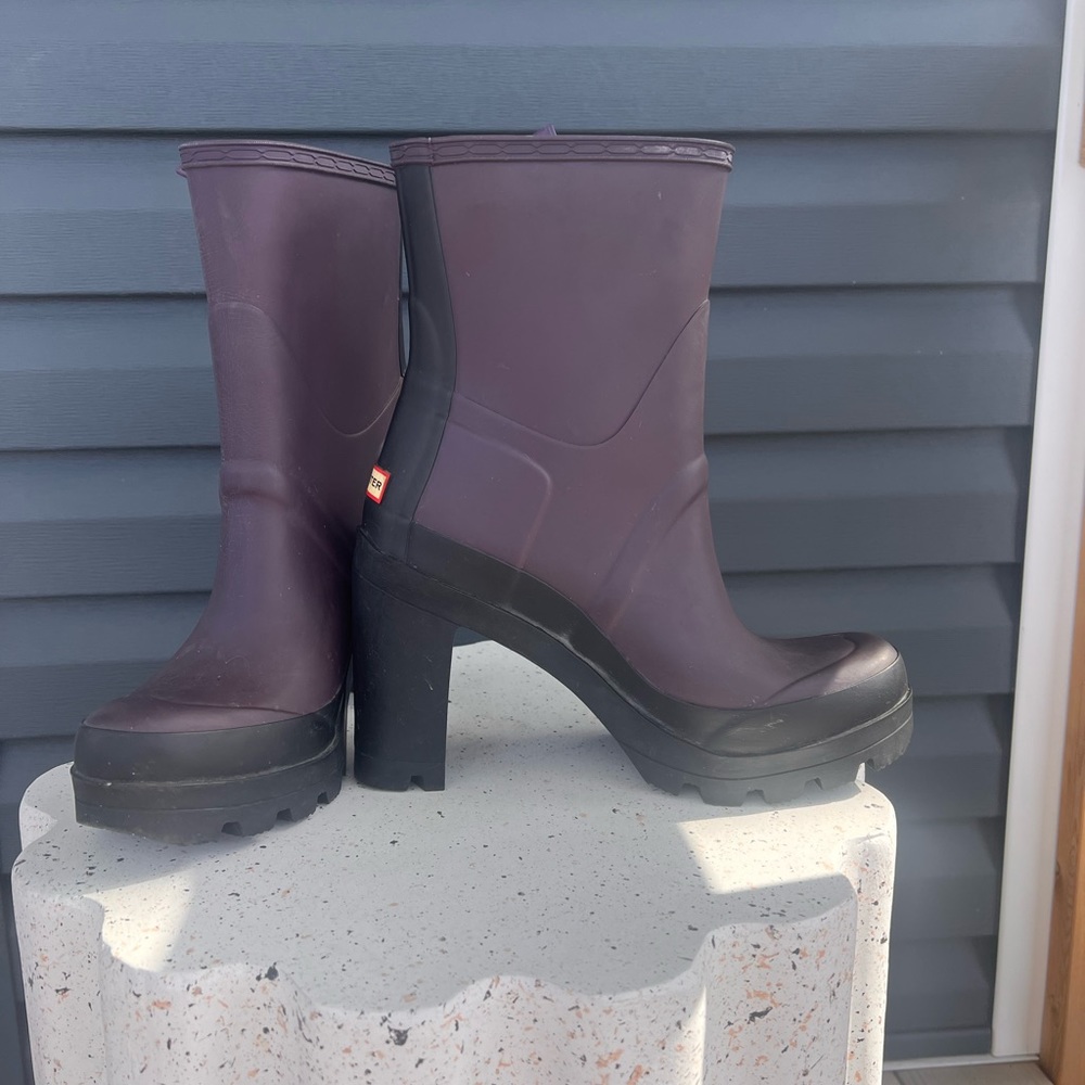 Purple Hunter High Heel Rain Boots